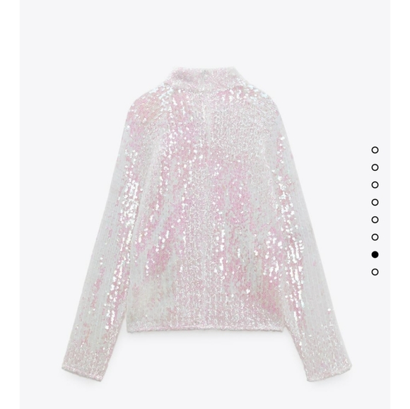 ZARA SEQUIN SWEATER High collar Bloggers favorite - Picture 12 of 16